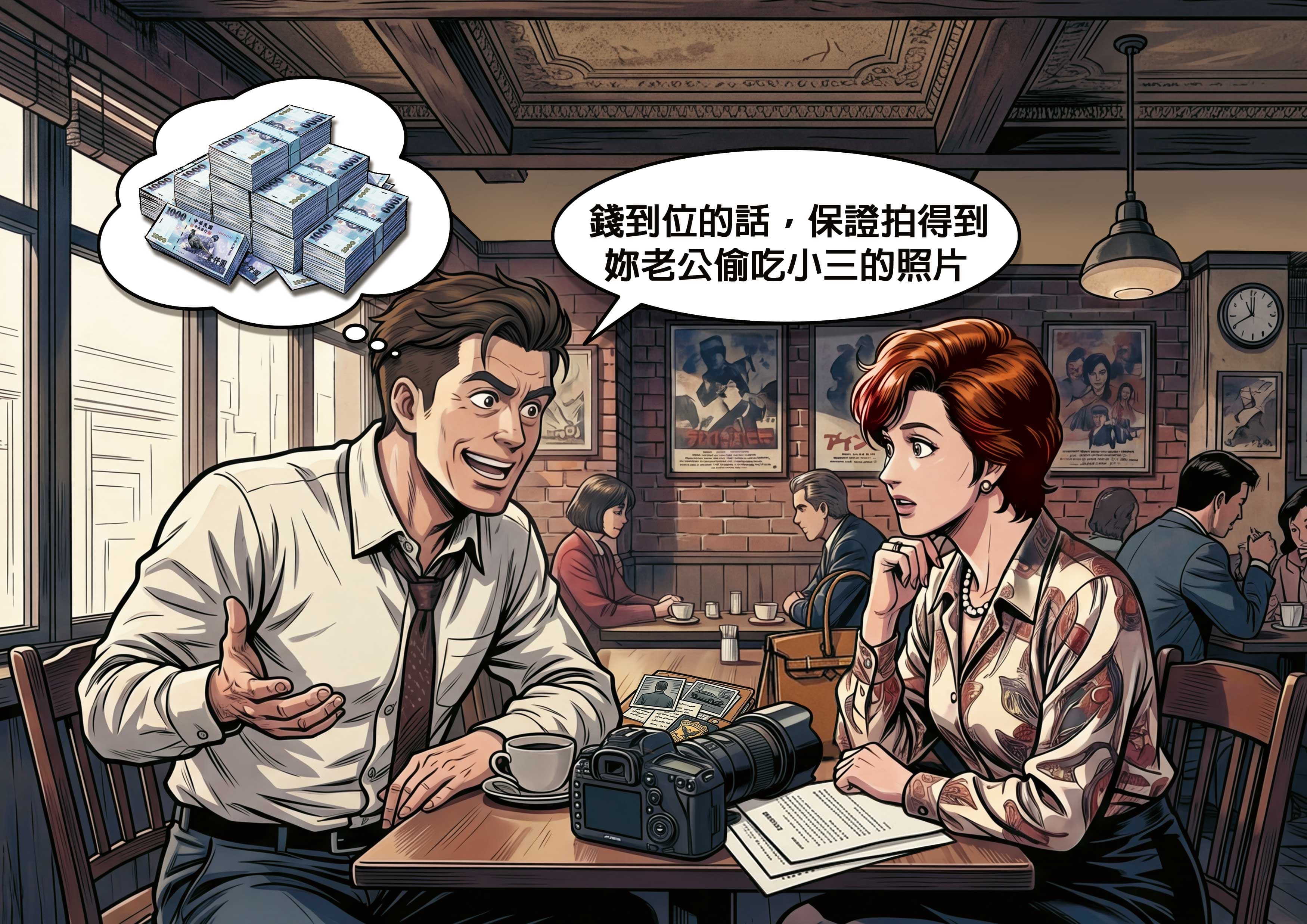 知名徵信高雄分部遭控利用話術坑騙委託人，收取鉅額費用。（AI繪圖magnific生成，本刊美術組後製）