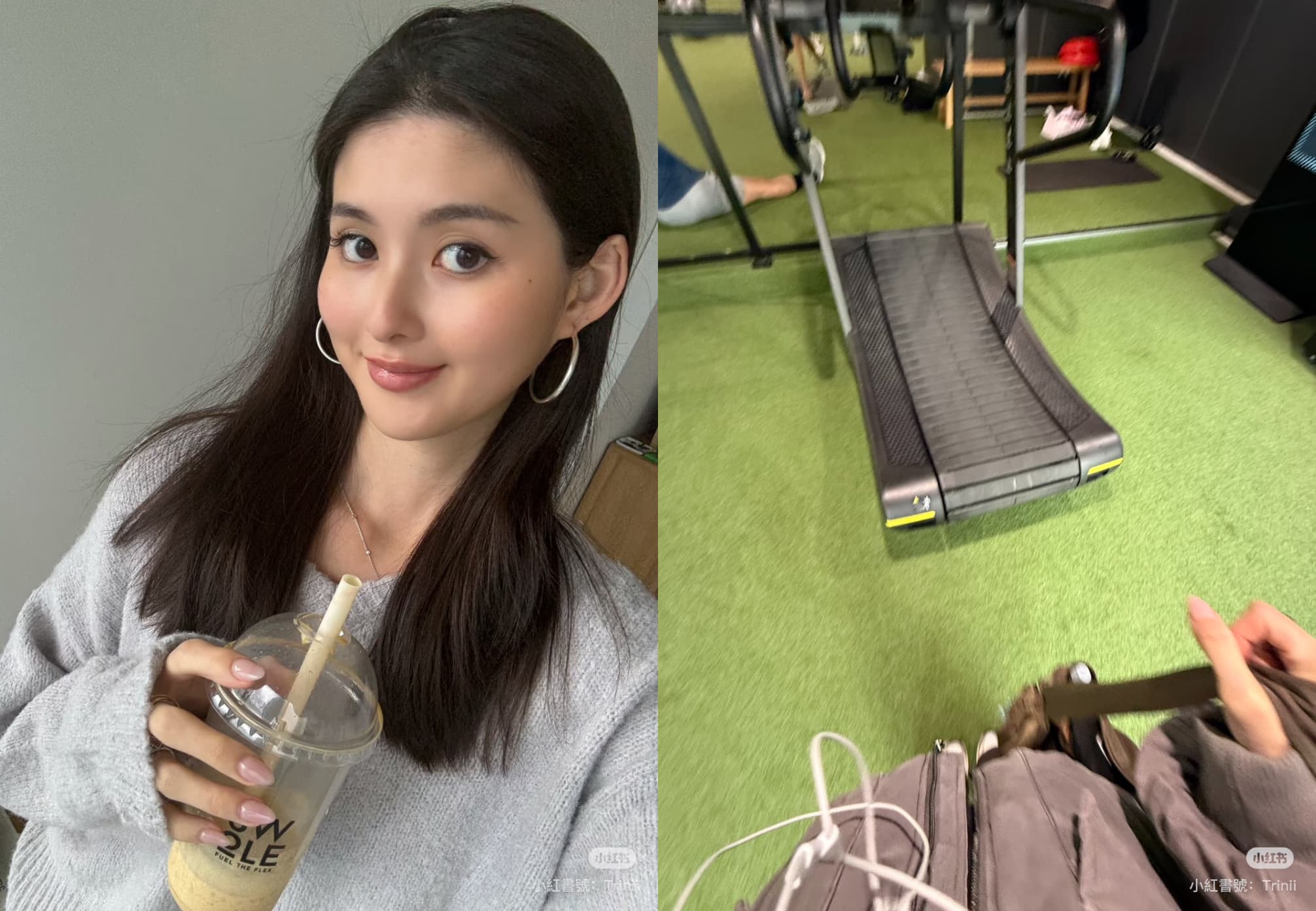 廖思惟分享健身打卡照，透露受到媽媽孫芸芸影響，也開始培養運動習慣。（翻攝自廖思惟小紅書）
